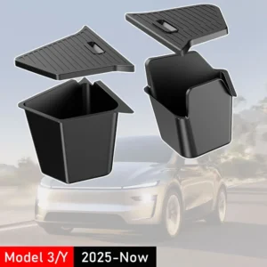 Trunk Side Storage Bins For Tesla Model Y Juniper 2025 Cargo Compartment Organizer Bucket TPE Box & Carpet Lids