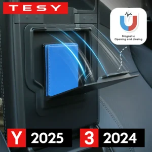 for Tesla Model Y Juniper Launch 2025 Model 3 Highland 2024 Armrest Hidden Magnetic Storage Box ABS Gadgets Organizers Case