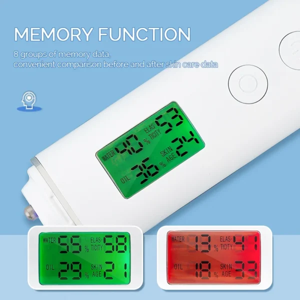 Skin Tester Face Skin Moisture&Oil Content Skin Analyzer Skin Water Cheek Elastic Skin Age Test Meter Fluorescent Agent Detector - Image 4