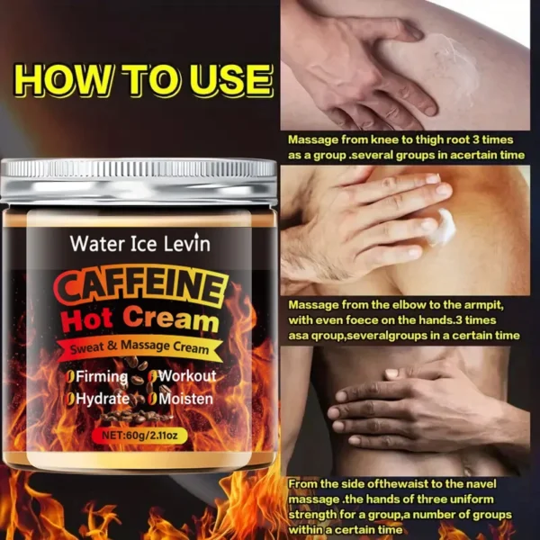 60g Caffeine Hot Massage Cream - Deeply Nourishing and Firming Moisturizer for Face and Body, Ideal for Post-Workout, Enhances Moisturizing System, Moisturizing Cream - Image 6