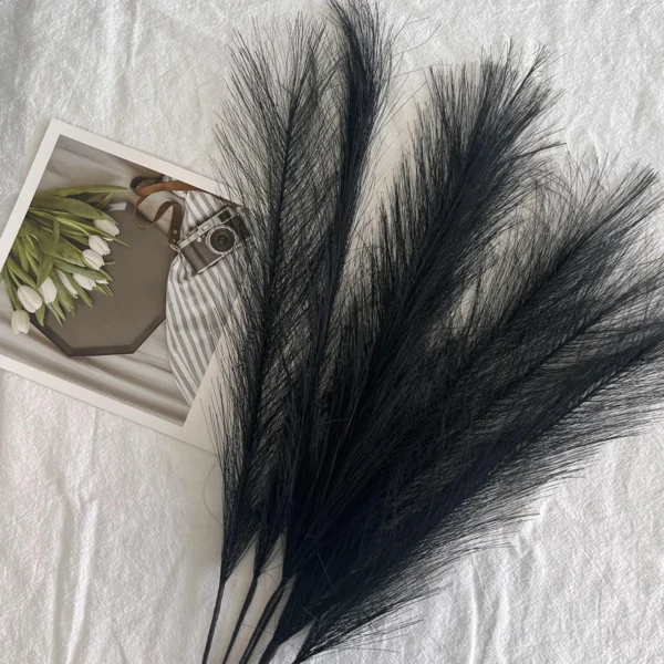 7pcs Fluffy Pampas Grass Boho Decor Flower Fake Plant Reed Simulated Wedding Party Home Decoration Artificial Flowers - Image 2