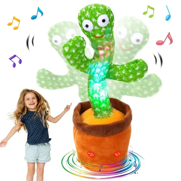 kf-Sce411f4f49fd44dba3ec7e6f760e307eN Dancing Cactus Song Speaker Talking Usb Battery Voice Repeat Plush Cactu Dancer Toy Talk Plushie Stuffed Toys For Kids Gift - Image 1
