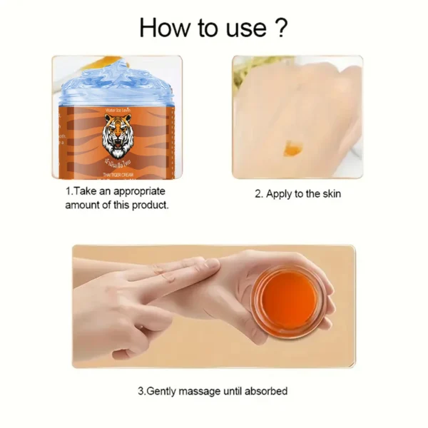 Thai Tiger Oil Cream - Hypoallergenic Deep Moisturizing, Rich in Tobaccoamol and Hyaluronic Acid, 60g, Natural Ingredients, Soothing and Moisturizing, Suitable for All Light Skin - Image 6