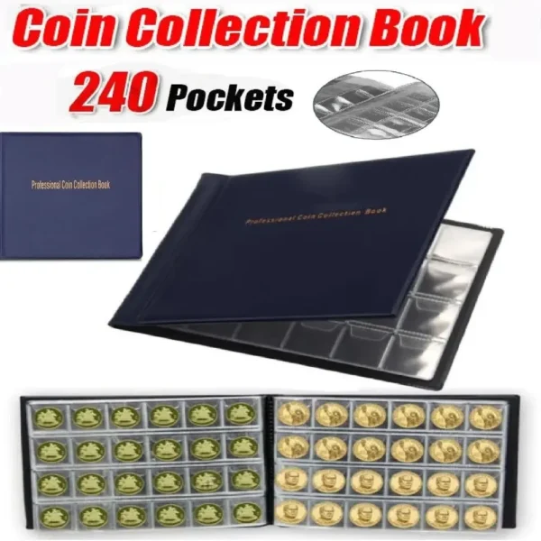 240 Pockets Coin Collection Holder PVC Penny Album Gifts Coin Collecting Album 10 Pages Coin Collection Book for Collectors - Image 7