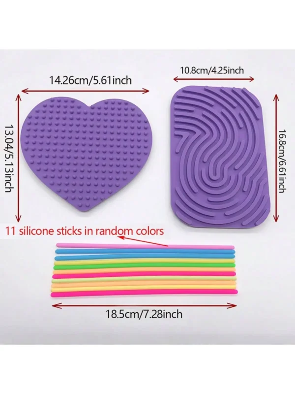 1Set Sensory Activity Board, Duble Sided Design Busy Board for Fine Motor Skill, Silicone Fidget Toy Adults for Travel - Image 2