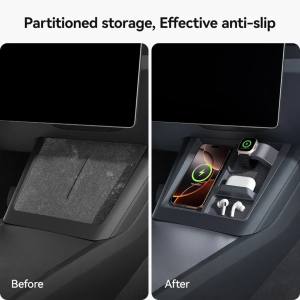 YZ For Tesla Model 3 2024 Model Y 2025 Wireless Charging Protective Frame Mobile Phones Headphones Watches Limiter Accessories - Image 3