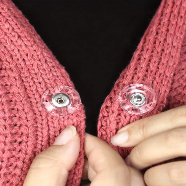 5/10piars Transparent Fastener-23mm DIY Invisible Snap Fastener Round Snap Button Acrylic Press Stud Sewing Accessories - Image 2