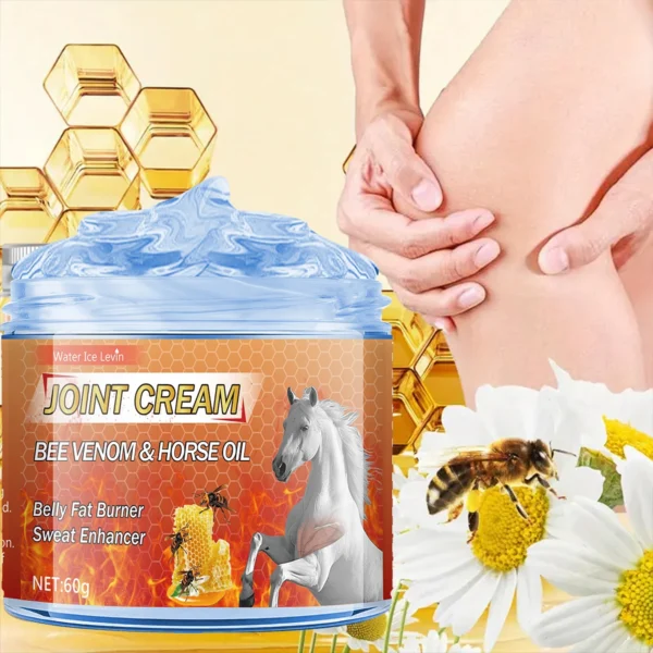 Bee Venom and Horse Oil Joint Cream - Ginger, Chamomile and Shanjin Car Essence Moisturizing Formula for Knees, Back, Shoulders and Neck Muscles - 60g - Image 2