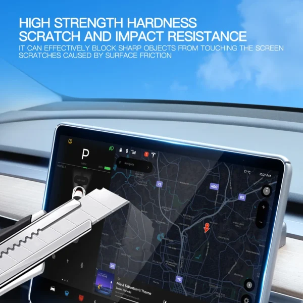 YZ Tempered Glass Film Protector For 2025 Tesla Model 3/Y Highland Juniper Rear Row Center Control Touch Screen Protective Film - Image 2