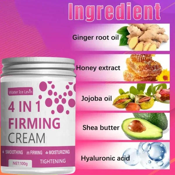 4 in 1 Firming Cream, Ginger, Aloe Vera and Coffee Essence - Moisturizing Body Firming Cream for Abdominal, Arm and Legs - Image 2