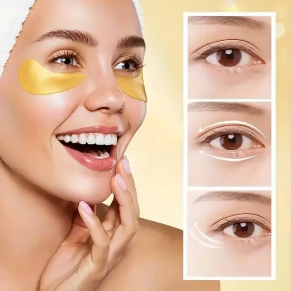 24K Gold Collagen Eye Mask Anti Dark Circles Eyes Bags Moisturizing Anti-Wrinkles Eye Patches Eyes Skin Care Products - Image 5