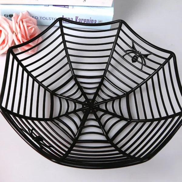 1PC - Halloween Props Spider Web Water Fruit Basket Holiday Snack Storage Plate Candy Plate Decoration - Image 4