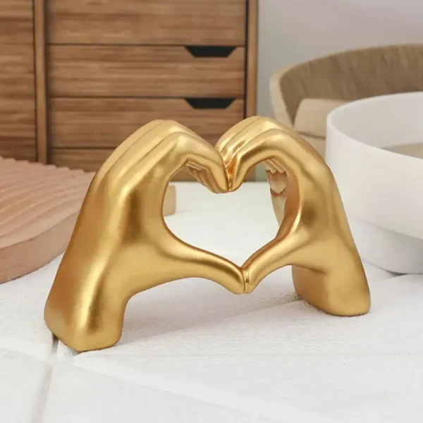 Resin Love Gesture Sculpture Desktop Decoration Sculpture Doll Nordic Light Luxury Crafts Office Home Decoration - Image 4
