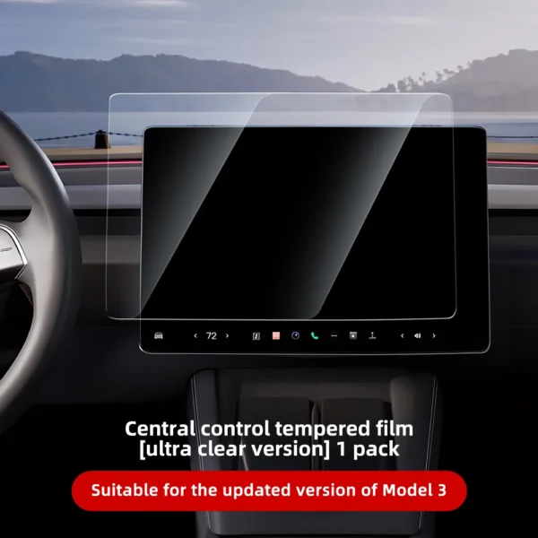 YZ Tempered Glass Film Protector For 2025 Tesla Model 3/Y Highland Juniper Rear Row Center Control Touch Screen Protective Film - Image 5