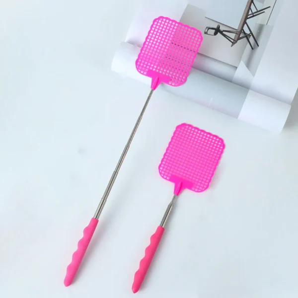 1pc- retractable fly swatter plastic swatter lengthened iron thickened manual household mosquito killing artifact - Image 2