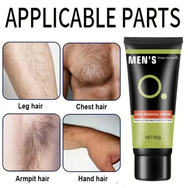 Hair Removal Cream - Mild and Effective, Suitable for Chest, Arms, Beard and Armpits, No Beverage Required, 60g - Image 6
