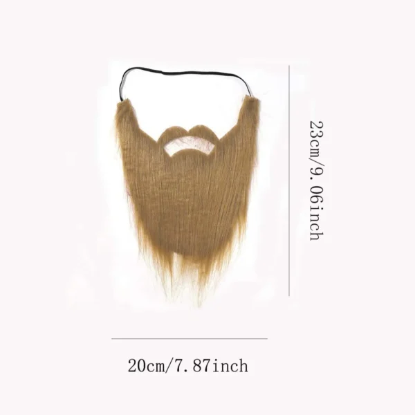 Halloween Fake Bushy Beard Funny Brown Facial Hair for Disguise Game Dance Party Role Play Cosplay - Image 5