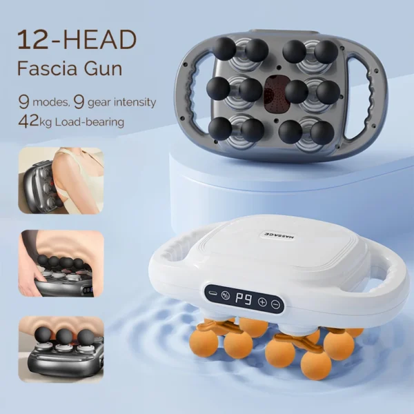 12-Head Fascia Gun High-Frequency Vibration Body Massage Gun Back and Waist Massager Neck Shoulder Massager Muscle masajeador - Image 2