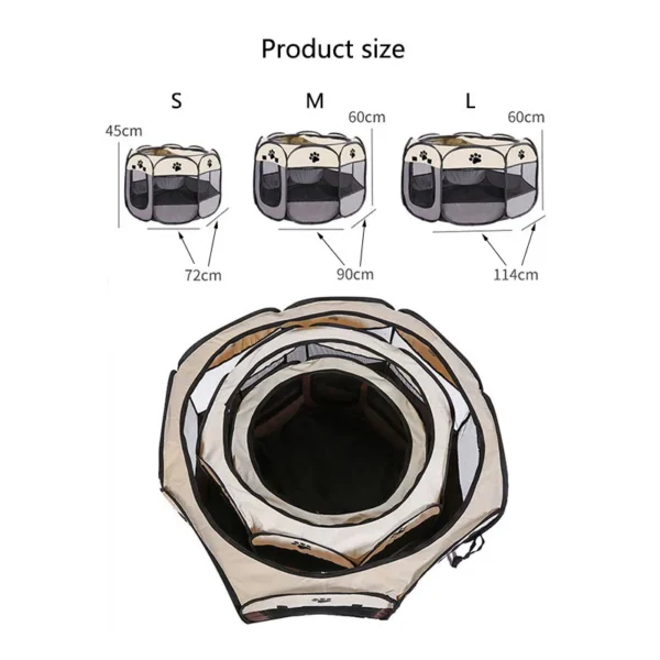 Foldable cats, dog kennels, cats, dogs, delivery rooms, pets, octagonal cages, breathable fences, tents, claw-resistant - Image 6