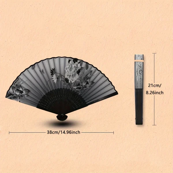 1pc-Multi-colored hand folding fan, bamboo folding fan, hand folding fan for church wedding gifts, party discount - Image 3