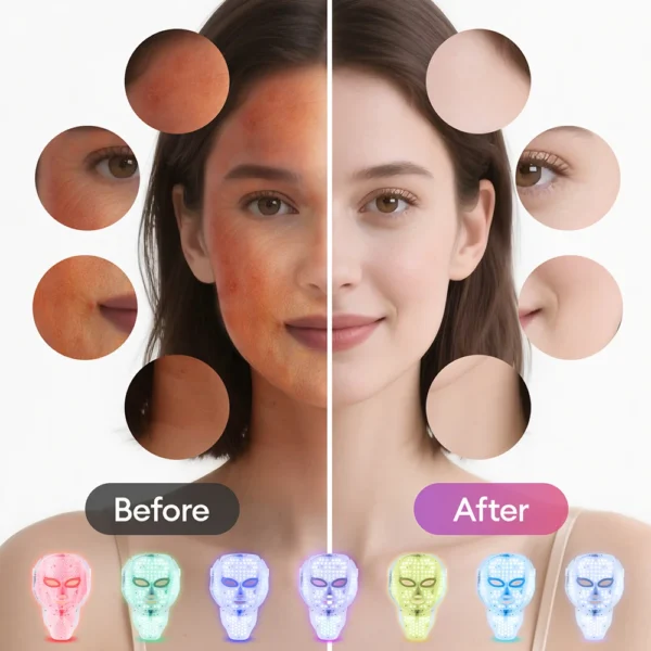 Face Neck Beauty Mask 7 Colors Light LED Mask Photon Red Light Facial Skin Care Repair Skin Anti Aging Wrinkle Skin Tightening - Image 5