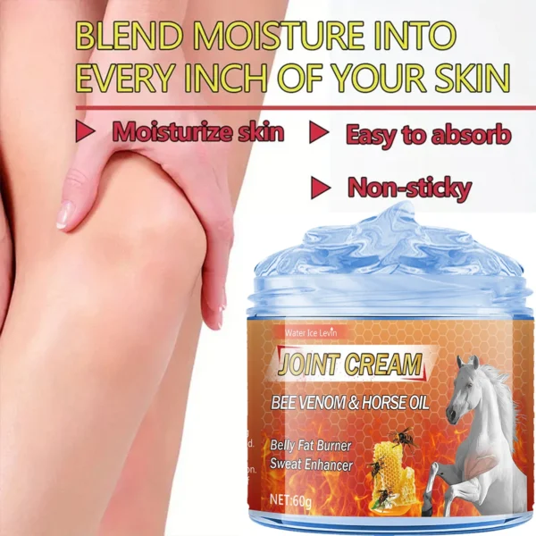 Bee Venom and Horse Oil Joint Cream - Ginger, Chamomile and Shanjin Car Essence Moisturizing Formula for Knees, Back, Shoulders and Neck Muscles - 60g - Image 3