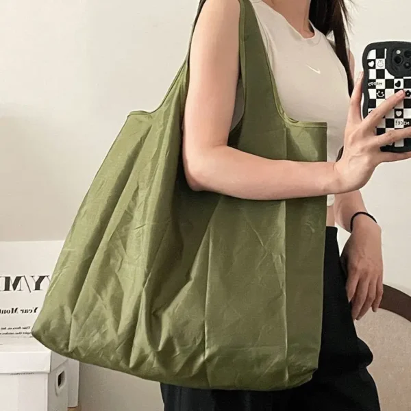 Ultra Lightweight & Compact Grocery Bag - Fold into Pocket, Eco-Friendly Shopping Tote with Zipper - Image 4