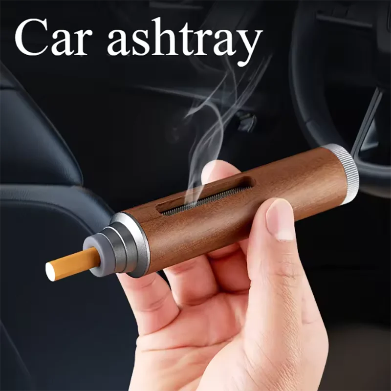 kf-Sdd7ce6a7890343c5864589a4320844bcH Auto Car Ashtray Car Interior Decoration Dust-free Smoking Ash Holder Wood Creative Filter Anti Tool Soot-flying Ashtray - Image 1