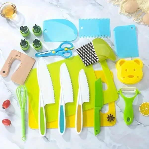 Kids Cooking Cutter Set Kids Knife Toddler Cutter Plastic Cake Fruit Knives Children DIY Peeler Tools Kitchen Accessories - Image 7