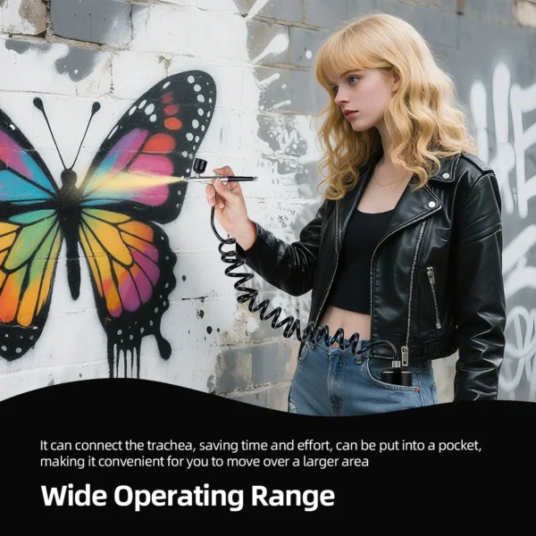 Portable Airbrush Mini Air Compressor Kit Paint Spray Gun For Nail Art Tattoo Craft Cake Pastry Painting Face Hydrating Sprayer - Image 6