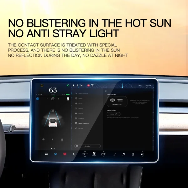 YZ Tempered Glass Film Protector For 2025 Tesla Model 3/Y Highland Juniper Rear Row Center Control Touch Screen Protective Film - Image 4