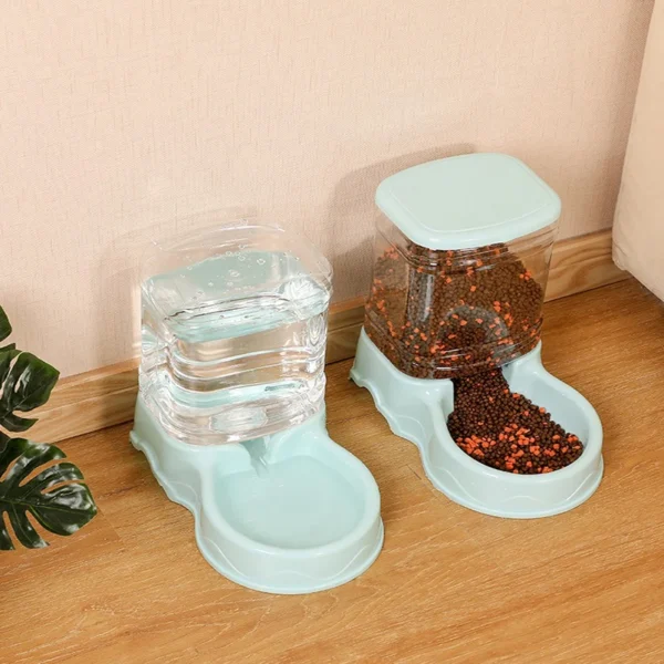 Pet automatic feeder cat drinking water bowl cat bowl dog bowl 3.8L large capacity combination grain storage barrel pet supplies - Image 4