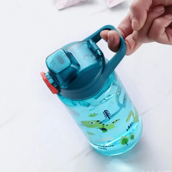 1pc 600Ml Student Sippy Cup Water Bottles Creative Cartoon Feeding With Straws And Lids Spill Proof Portable Beverage cups - Image 4