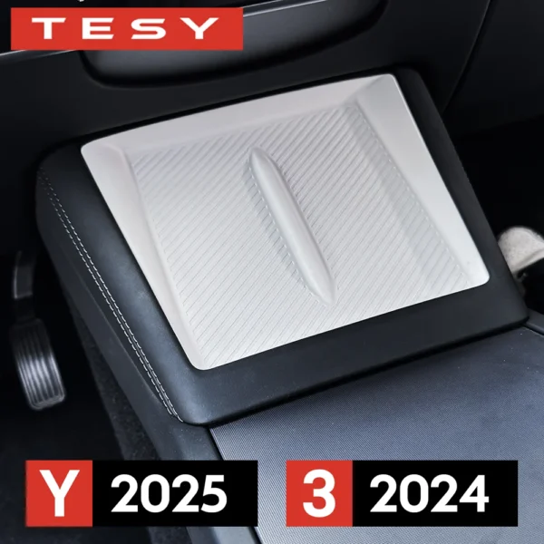 For TESLA Model Y Juniper Launch 2025 Model 3 2024 Highland Wireless Charging Silicone Pad Cover Center Control Bottom Mat - Image 1