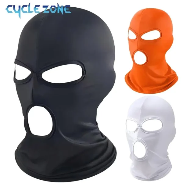 3 Hole Full Face Mask Unisex Elastic Breathable Mask Cap Quick Dry Balaclava MTB Cycling Head Scarf Outdoor Sports Face Cover - Image 1