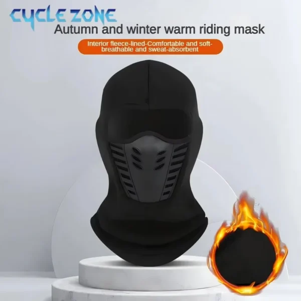 Winter Thermal Motorcycle Mask Windproof Balaclava Cap Face Cover Fleece for Ski Cycling Riding Warm Dustproof Full Face Mask - Image 2