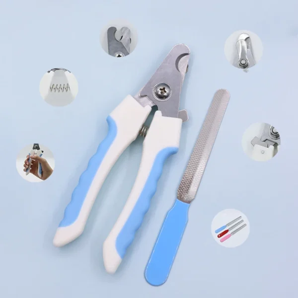 Pet straight handle stainless steel nail scissors dog and cat pet nail clipper cleaning tool pet nail clipper set - Image 4