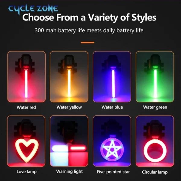 Bicycle Tail Light Cycling Lamp Multi Lighting Modes USB Rechargeable Led Flash Tail Rear Lights MTB Seatpost Bike Accessories - Image 6