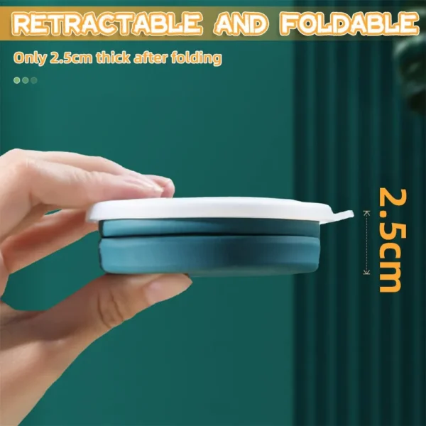 Portable Silicone Foldable Cup With Lanyard Heat Resistant Collapsible Cups Lid Folding Storage Travel Mug For Hot Water - Image 4