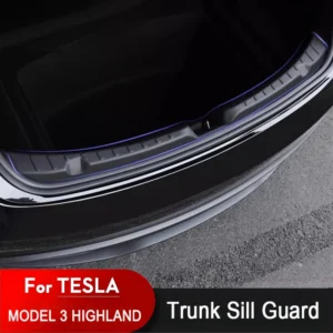 For Tesla New Model 3 Highland 2024 2025 Trunk Threshold Strip TPE Mats Sill Guard Rear Cargo Anti Scratch Protector Accessories