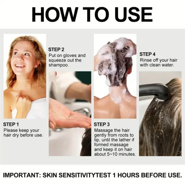 New 100ml Black Hair Color Dye Hair Shampoo Cream Organic Permanent Covers White Gray Shiny Natural Ginger Essence For Women Men - Image 6