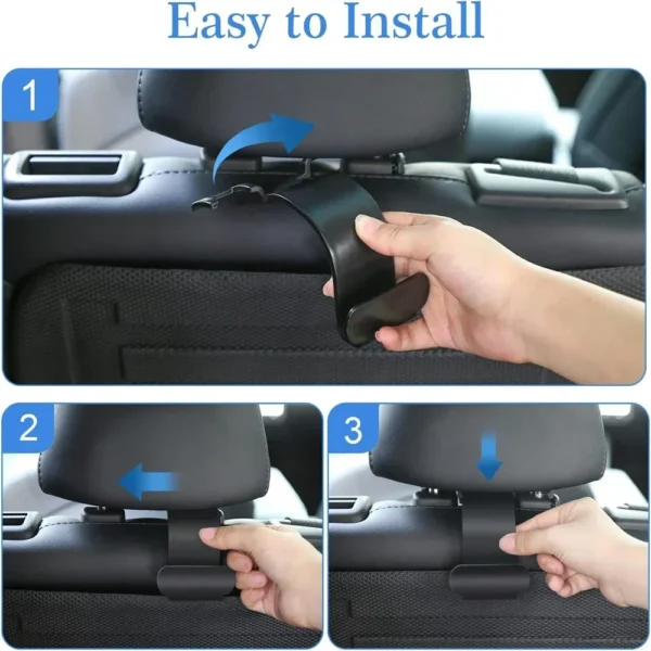 2pcs Car Back Seat Hook Rear Seat Headrest Hanging Hook Umbrella Holder Seat Trunk Storage Organizer for Tesla Model Y Juniper - Image 6