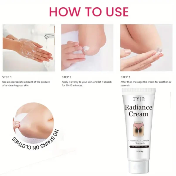 Snow White Cream Contains Niacinamide and Centella Asiatica, Whitening Lotion for Body and Private Parts, Underarm Rejuvenation - Image 5