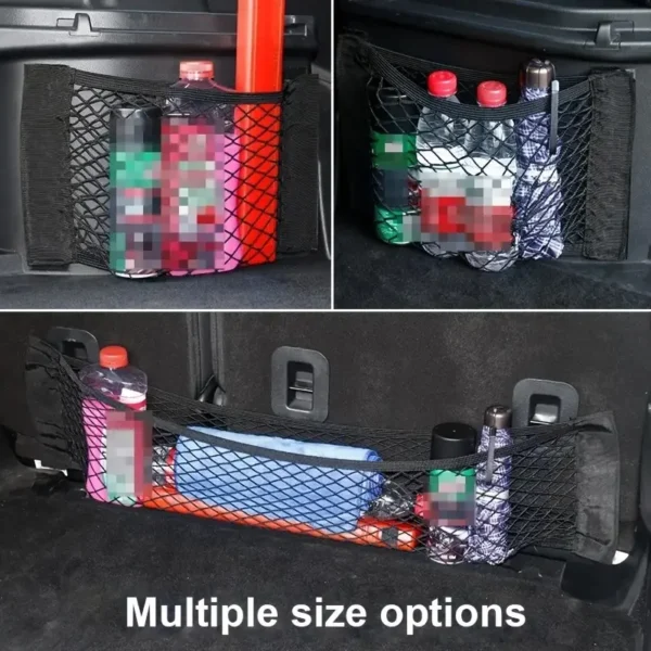 Car Back Rear Mesh Trunk Seat Elastic Net Magic Sticker Universal Storage Pocket Auto Organizer Seat Back Bag - Image 4