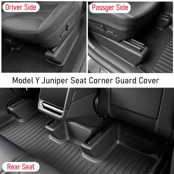 Underseat Original Flocking Anti-kick Protector Pad For Tesla Model Y Juniper 2025 2026 Under Seat Corner Guard Trim Accessories - Image 3