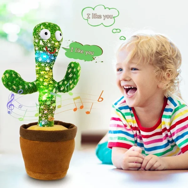 Dancing Cactus Song Speaker Talking Usb Battery Voice Repeat Plush Cactu Dancer Toy Talk Plushie Stuffed Toys For Kids Gift - Image 2