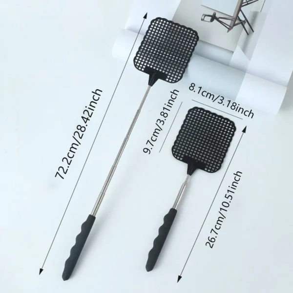 1pc- retractable fly swatter plastic swatter lengthened iron thickened manual household mosquito killing artifact - Image 3