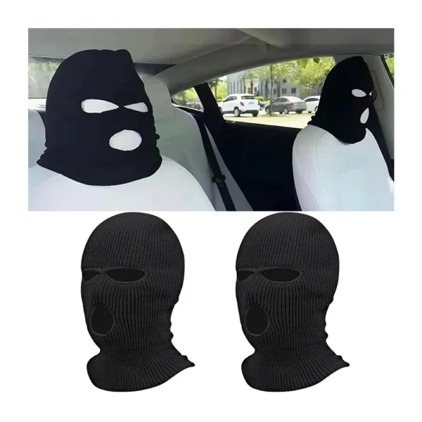 Universal Car Headrest Cover Funny Car Seat Face Mask Ski Mask Wrap Protection Vehicle Front Head Rest Protectors Accessories - Image 4