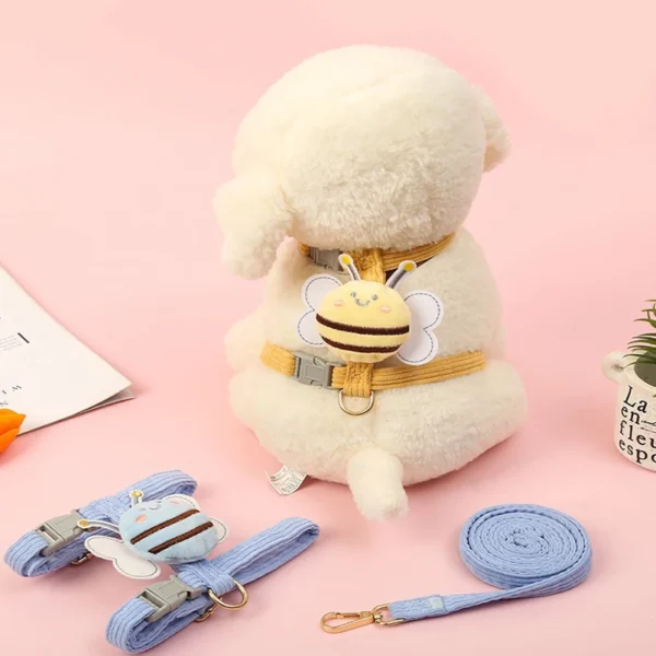 New cat Harness Leash Set for Small Dogs Adjustable Puppy Harness Vest French Bulldog Chihuahua Pug Outdoor Walking Lead Leash - Image 4