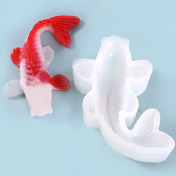 Koi Fish Silicone Resin Moulds DIY Pendant Goldfish Mold Fish Tail Jewelry for Making Jewelry, Pendant Charms, Fondant Cake Deco - Image 3